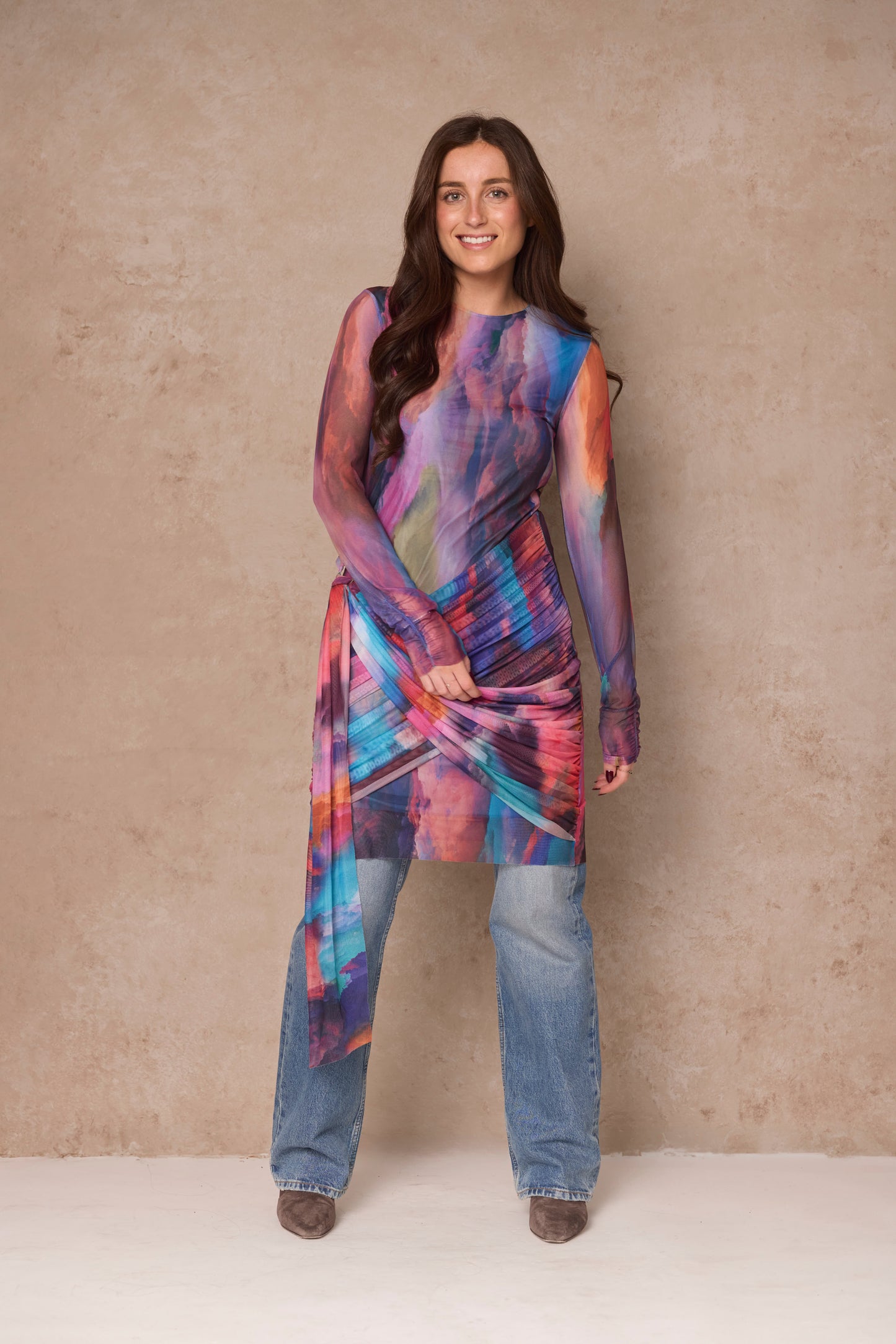 Rainbow short dress Pink